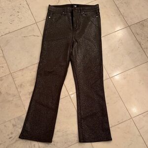 Paige Sparkly Black Flared Jeans